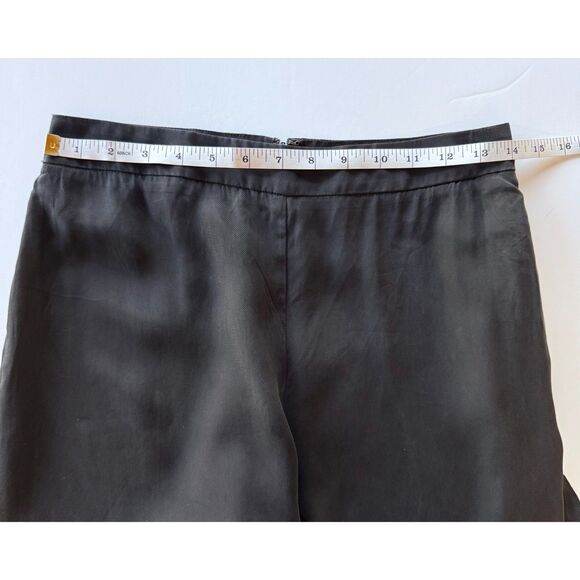 NWT Anthro Elevenses Antilles Black Ruffle Wide Leg Cropped Pants in Black Sz 8 - Picture 12 of 13